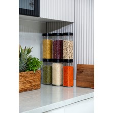 Feyza Design 6'lı Cam Kare Büyük Boy Saklama Kavanozu Seti