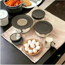 Feyza Design Set Halinde 9 Parça Rendeli, Karıştırma ve Saklama Kabı, Pratik Kullanım