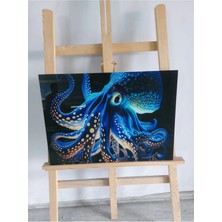 Glitglass Derin Deniz Ahtapotu Cam Tablo - Modern Akvaryum Sanat Eseri