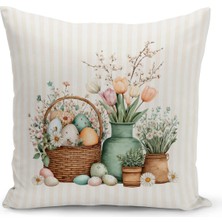 Bertille Home Ilkbahar Serisi Çift Tarafı Dijital Baskılı Kırlent Kılıfı (Spring Easter Paskalya)