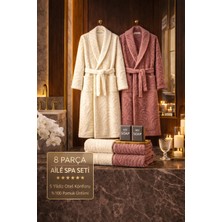 8 Parça %100 Pamuk Üretim Premium Lüks Bornoz Seti Özel Çantalı