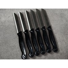 Solingen Meyve Bıçağı 6'li Simli Siyah Set