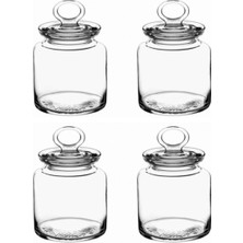 Feyza Design Şeffaf Cam Kavanoz Seti 1085 Cc, 4'lü Paket, Pratik Saklama Çözümü