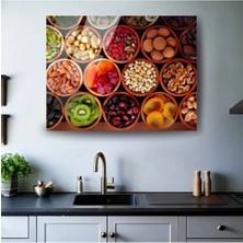 Glitglass Meyve ve Kuruyemiş Temalı Mutfak Cam Tablo