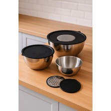 Feyza Design 9 Parça Çok Amaçlı Rendeli, Karıştırma ve Saklama Kabı Seti