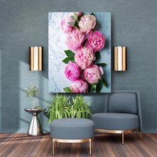 Glitglass Pembe Şakayık Cam Tablo – Zarif ve Canlı Çiçek Sanatı