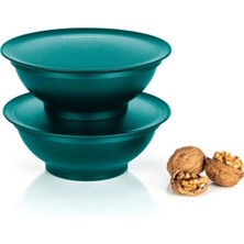 Feyza Design Şık Su Yeşili ve Gold Renkli 2'li Tatlı Kase Seti, 275ML