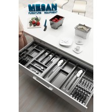 Feyza Design Çekmece Için Çok Amaçlı Plastik Kaşıklık ve Bıçaklık Modülü, 120'LI