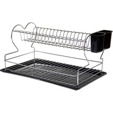 Feyza Design Iki Katlı Kalpli Metal Mutfak Tabaklık, Şık ve Kullanışlı Tasarım