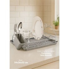 Feyza Design Pratik Tek Katlı Bulaşıklık Sepeti, Gri, Dayanıklı ve Kullanışlı