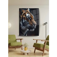 Glitglass Cam Tablo - Güç ve Zarafet: Kaplanın Bakışı