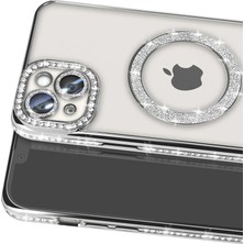 Indispensablely Iphone 15 Kılıf Joke Simli Magneticsafe Kılıf - Gümüş