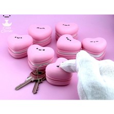 Anka Atölye Clicker Kalp Şeklinde Macaron (1 Adet) - Tıklamalı Anahtarlık – Sevgililer Günü Romantik Hediye