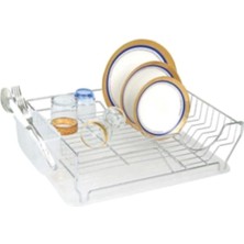 Feyza Design Metal Select Düz Tabaklık Bulaşıklık Sepeti, Krom Kaplama, Dayanıklı Tasarım