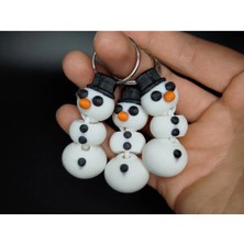 Anka Atölye 3'lü Set Oynar Eklemli Kardan Adam Anahtarlık - Yılbaşı Özel 3D Baskı