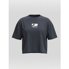 Broco Kadın Oversize Yumuşak Kumaş Four Seas Crop T-Shirt