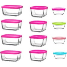 Feyza Design 12 Parça Cam Saklama Kabı Seti, Kahvaltılık ve Saklama Için Ideal