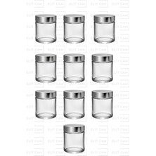 Feyza Design 100 cc Şeffaf Krem Kavanozu, Gümüş Aynalı Kapaklı, 10 Adet