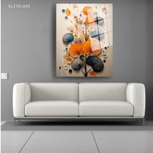 Glitglass Soyut Ağaç Desenli Cam Tablo - 4mm Temperli