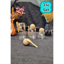 Feyza Design Mantar Kapaklı Desenli 3'lü Cam Kavanoz Seti, Baharat ve Saklama Için