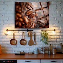 Glitglass Mutfak Cam Tablo - Kahve Çekirdeklerinin Modern Yorumu
