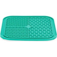 Yavru Köpek Yaş Mama Yeme Oyuncağı, Kare Şeklinde, Silikon, Yeşil, 20X20CM