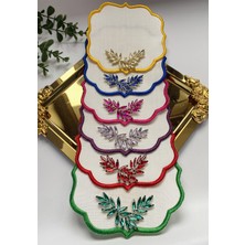 Elçiçek Homedecor Sunum Peçete,kokteyl Peçete,lüks Taşlı Kahve Yanı Sunum Peçete 6 Adet