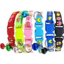 Yonca Desenli Kedi Boyun Tasmas 19X1 cm Siyah