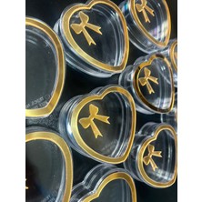 10 Ad. Hediyelik Mika Kalp Kutu Gold Detaylı