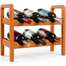 2 Katlı Ahşap Dekoratif Şaraplık Şık Modern Tasarım Şişe Viski Şampanya Içki Rafı Yıllandırma Dolabı