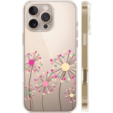 3gen Case Iphone 16 Pro Max Uyumlu Desenli Şeffaf Silikon Kılıf FLOWER12