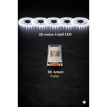ZMR Lumıxa 3 Çipli 25 Metre Beyaz LED + 30 Amper Trafo