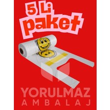 Yorulmaz Ambalaj Gülen Yüz Baskılı Küçük Boy Rulo Poşet 5’li – Dayanıklı Hışır Market & Manav Taşıma Poşeti Ekonomik Paket