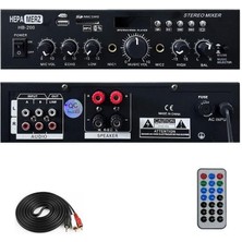Hepa Merz HB-200 Stereo Mixer Amfi 4-8 Ohm 2 Çıkışlı 2X100W Anfi Bluetooth USB
