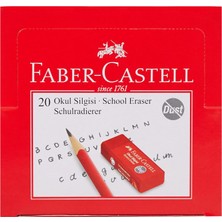Faber-Castell Kırmızı Silgi, 20’li, Kurşun Kalem Izlerini Kolayca Silen, Yumuşak ve Dayanıklı Yapı,