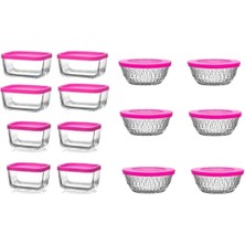 Feyza Design Cam Saklama Kabı Seti, 14 Parça, Güvenli ve Şık Tasarım