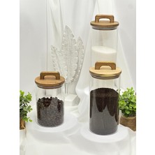 Feyza Design Vakumlu Bakliyat Saklama Kavanozu 3'lü Set, Çok Amaçlı, Kare Tasarım