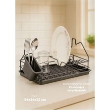 Feyza Design Şık Tek Katlı Bulaşıklık Tezgah Üstü Siyah, Bpa Free Sepet