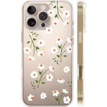 3gen Case Iphone 16 Pro Max Uyumlu Desenli Şeffaf Silikon Kılıf Flower4