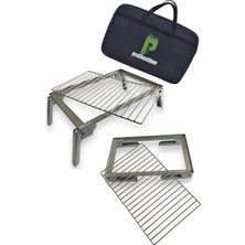 Seyyar Telli Katlanır Izgara, Pişirme Standı, Ateş Üstü Izgara Çantalı