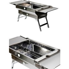 Katlanır Krom Mangal, Katlanır Kapaklı ve Ayaklı Mangal 30 cm x 40 cm