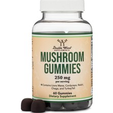 Double Wood Mushroom Gummies - 5 In 1 Formula - 250MG - 60 Gummies