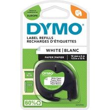Dymo Letratag Kağıt Şerit (12MM x 4 Mt), Beyaz (59421)