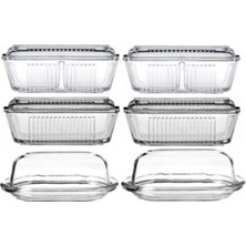 Feyza Design Şık 6'lı Cam Kahvaltılık Tereyağlık Seti, Sofralarınıza Zarafet Katın