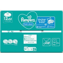 Pampers Fresh & Clean Islak Bebek Mendili, 12 Paket, 624 Islak Mendil