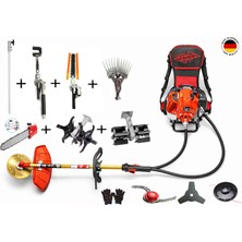 Roy's RAIDER PRO ALMAN KALITE BENZINLI MOTORLU SIRT TIRPAN ÇİM OT BİÇME MAKİNESİ BAHÇIVAN SETİ 10 PARÇA