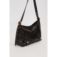 Lêvi D'or Levidor Siyah Femuar Detaylı Omuz/el Çantası | Premium 930555