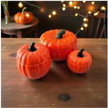 Feyza Design 3'lü Bal Kabağı Seti, Dekoratif Saklama ve Sunum Için Şık Tasarım