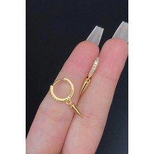 Blisse Piercing Kadın Spayk Sallantılı Zirkon Taşlı Tragus Helix Kıkırdak Çelik Halka Piercing