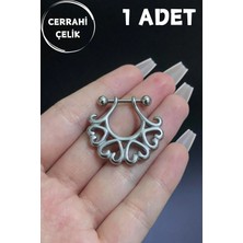 Blisse Piercing Kadın Gümüş Kalp Figürlü Meme Ucu Nipple Piercing